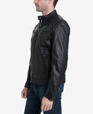 Men's Perforated Leather Moto Jacket