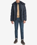 Men's Down Puffer Jacket with Fleece Bib