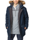 Men's Big & Tall Long Parka with Faux Fur Hood