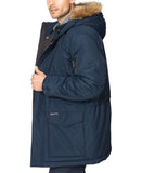 Men's Big & Tall Long Parka with Faux Fur Hood