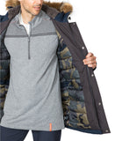 Men's Big & Tall Long Parka with Faux Fur Hood