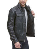 Men's Leather Racer Jacket