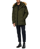 Men's Long Snorkel Down Coat with Faux-Fur Trim