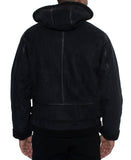 Men's Faux Shearling Hooded Bomber Jacket