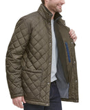 Men's Diamond Quilted Jacket with Knit Bib