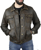 Men's Leather Trucker Jacket