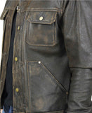 Men's Leather Trucker Jacket