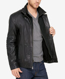 Men's Leather Bomber Jacket