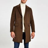 Dark brown single breasted overcoat